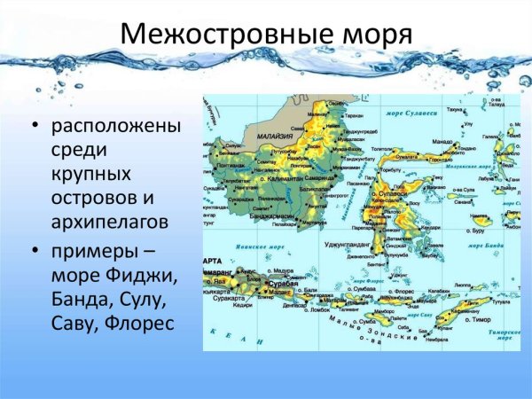 Азовское море на контурной карте