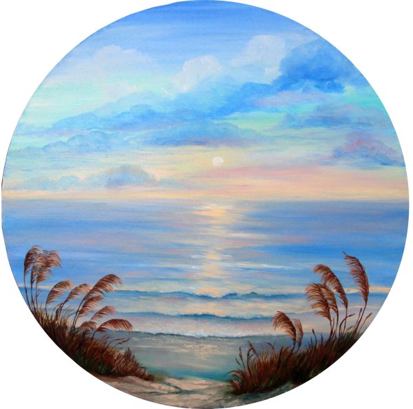 Круглая картина море
