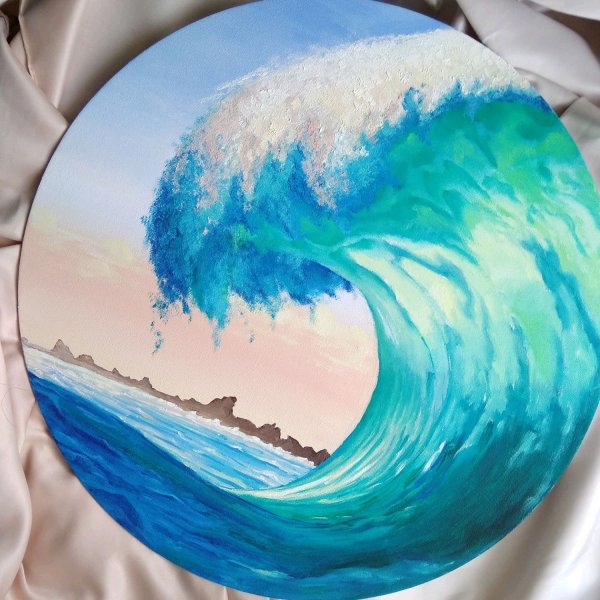 Море на круглом холсте