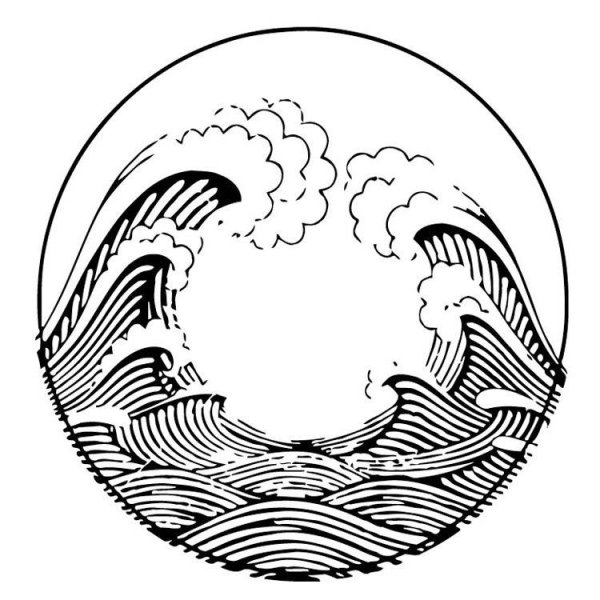 Морской орнамент в круге