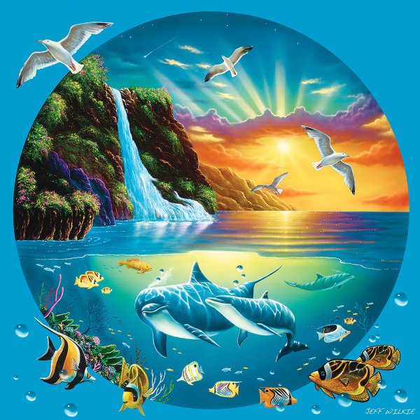 Пейзаж в круге море