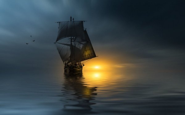 Корабль в море