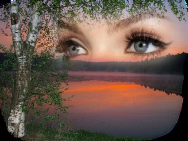 Глаза на фоне природы