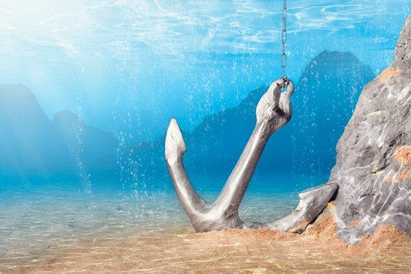 Якорь под водой