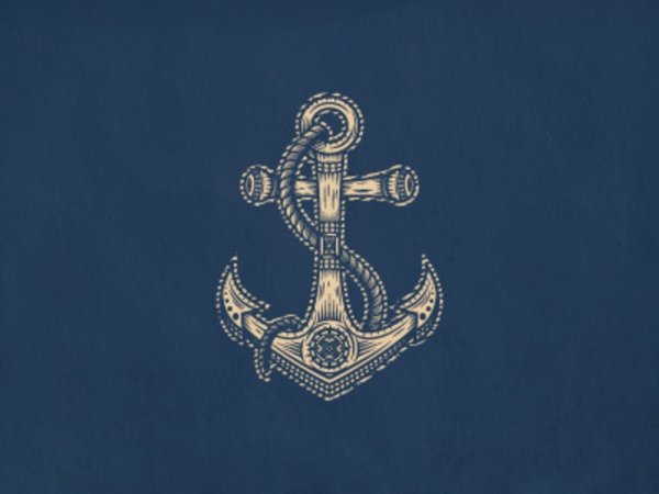 Якорь на синем фоне