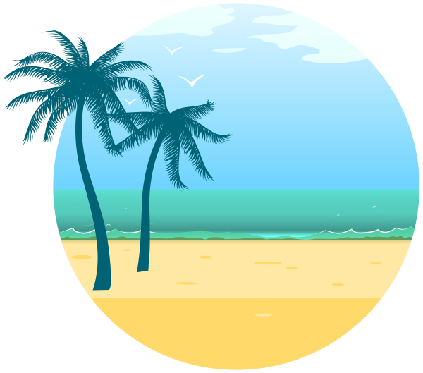 Пальмы пляж на прозрачном фоне