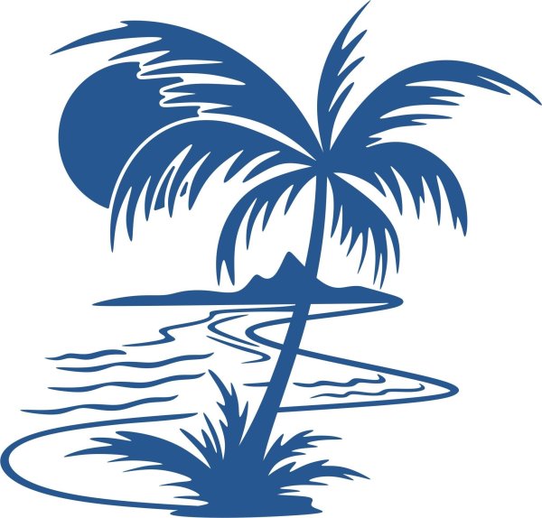 Трафарет пляж