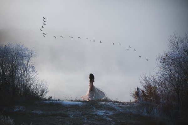 Образ женщины в тумане