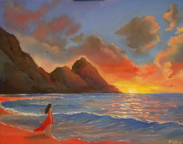 Картина веранда с видом на море