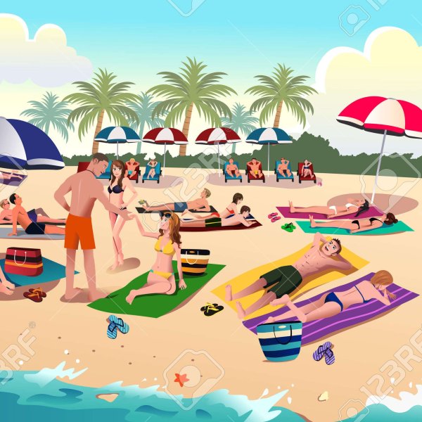 Нарисованный пляж