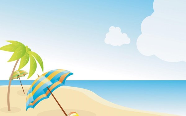 Нарисованные девушки на пляже