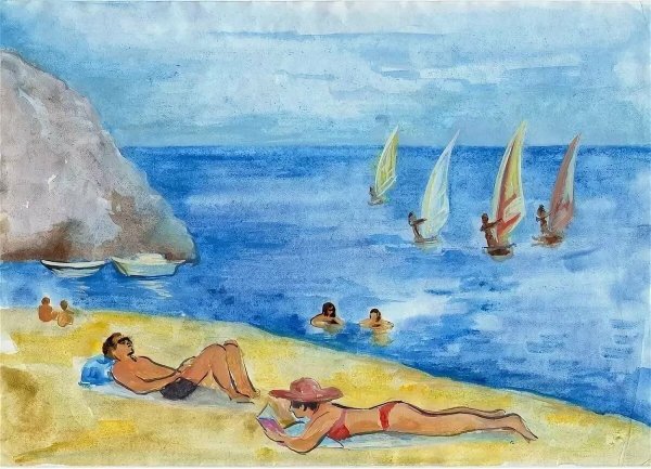 Дети море пляж пальмы