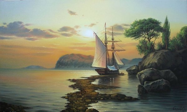 Картина парусник художника Игоря Авраменко