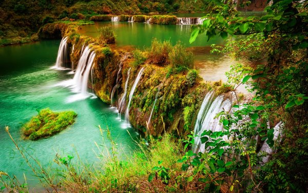 Лето природа водопады