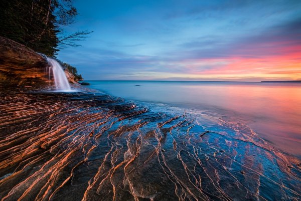 Красивая природа море водопады