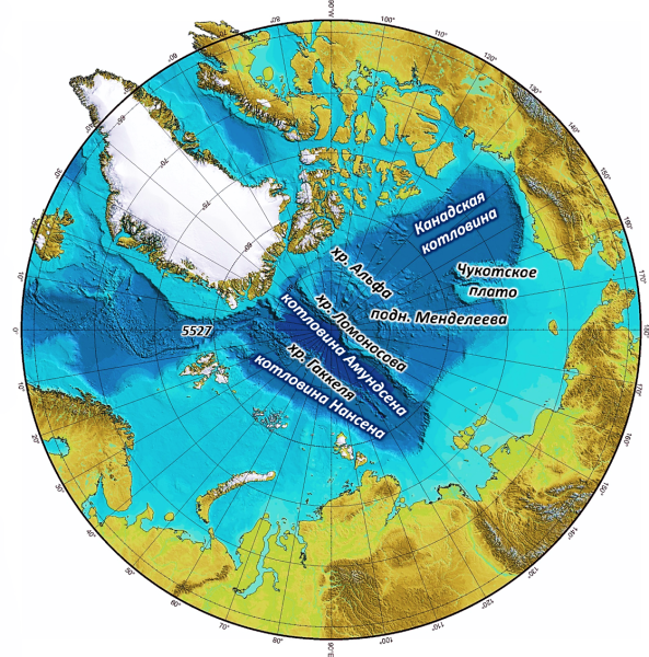 Северный Ледовитый океан Северный полюс карта