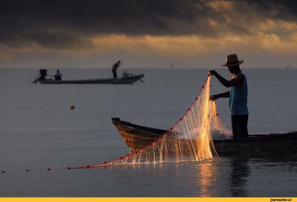 Море и корабли рыбаки