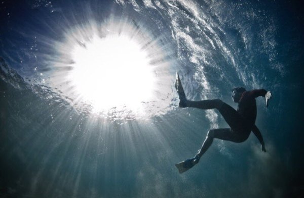 Человек, падающий втводу