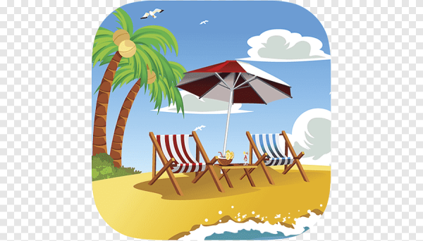 Шезлонг на пляже рисунок