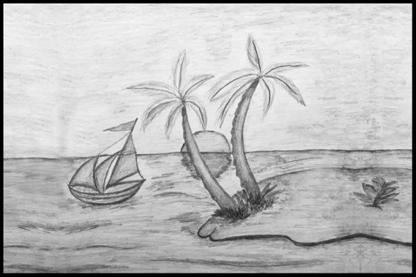 Морской пейзаж карандашом для начинающих