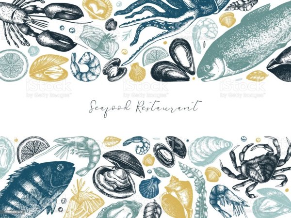 Морепродукты иллюстрация