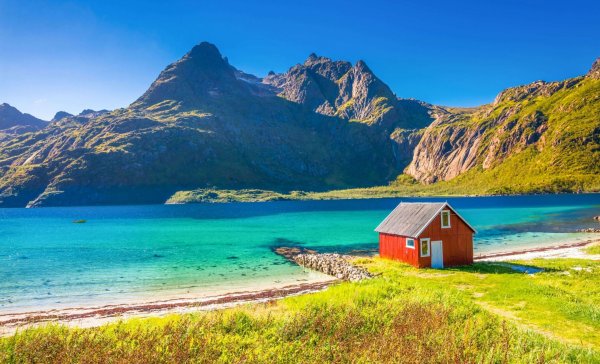 Норвегия домики в горах