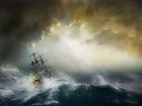 Айвазовский буря тонущий корабль