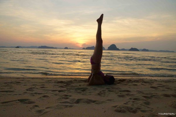 Йога на берегу моря Эстетика