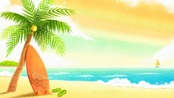 Море солнце мультяшное