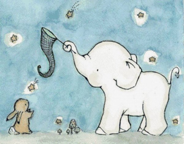 Слоненок купается