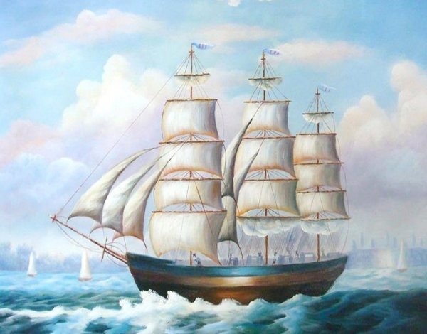 Корабль красками
