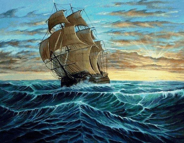 Корабль акрилом