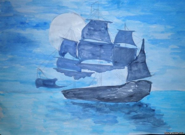 Уроки рисования корабль