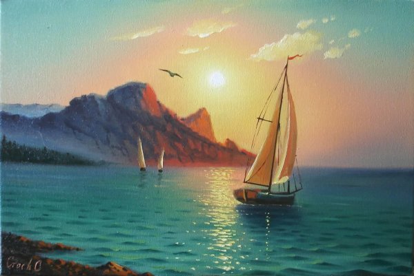 Морской пейзаж маслом Сергея Стоева