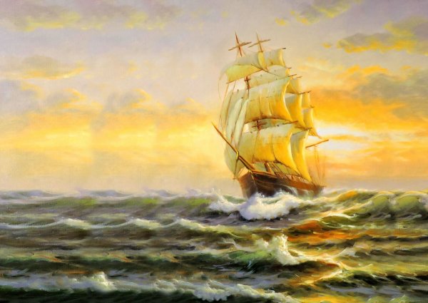 Парусник в море