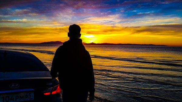 Влюбленные на закате