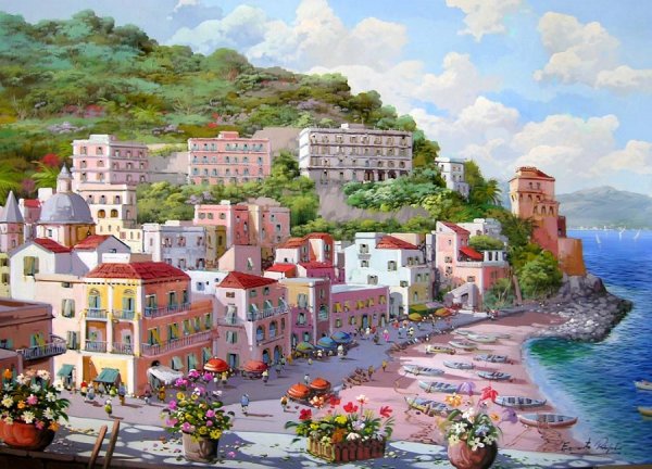 Картины приморских городов