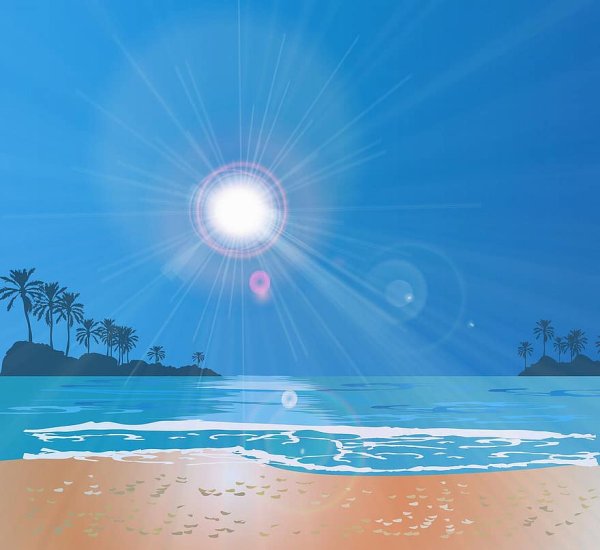 Морской закат рисунок для детей