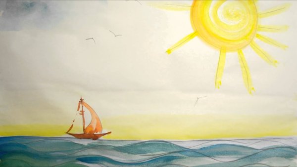 Яркое солнце на пляже