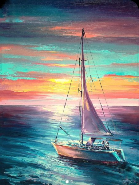 Море яхты живопись