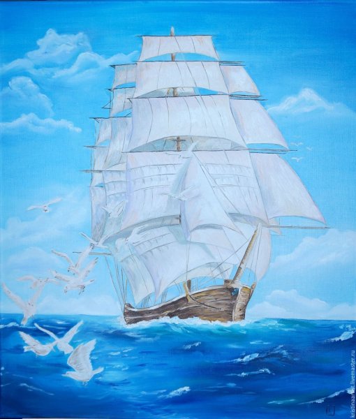 Картина корабль в море