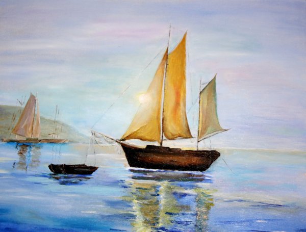 Пейзаж с корабликом