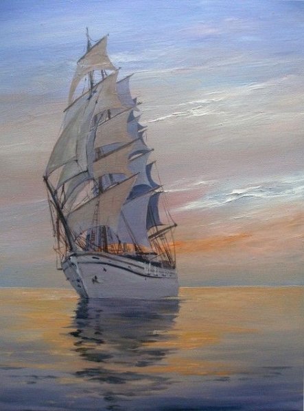 Парусник красками