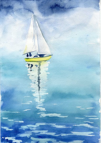 Пейзаж с корабликом