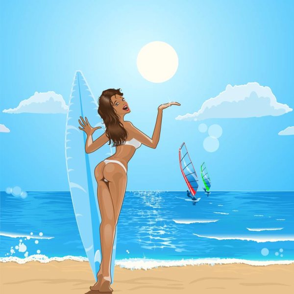 Пляж рисунок