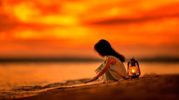 Нарисовать закат солнца