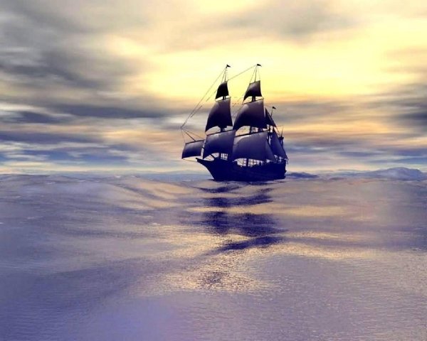 Уплывающий парусник