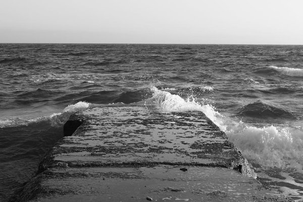 Море черно белое панорама