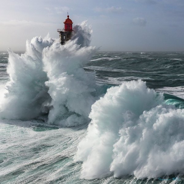 Маяк волны шторм