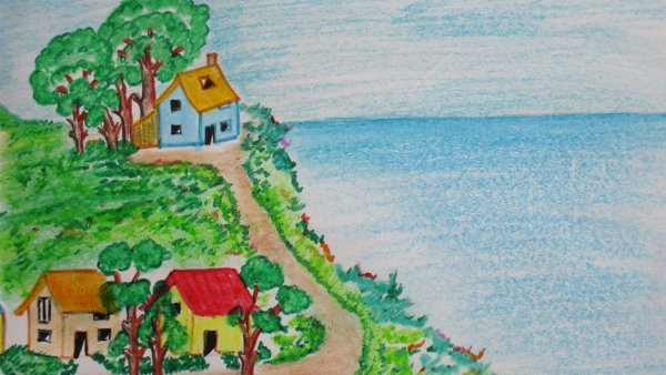 Греческий художник Пантелис Зографос картины море лодки Санторини